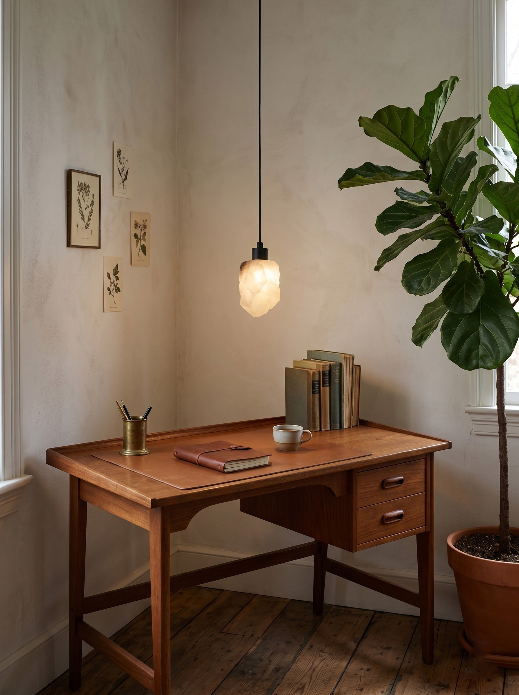 Solstice Nugget Alabaster Pendant Lamp