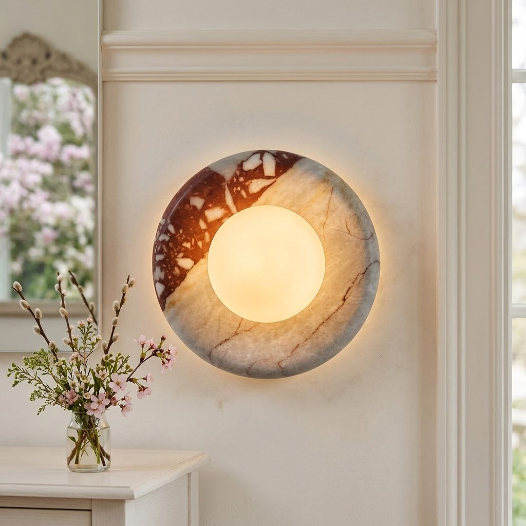 Orli Red Marble Sconce