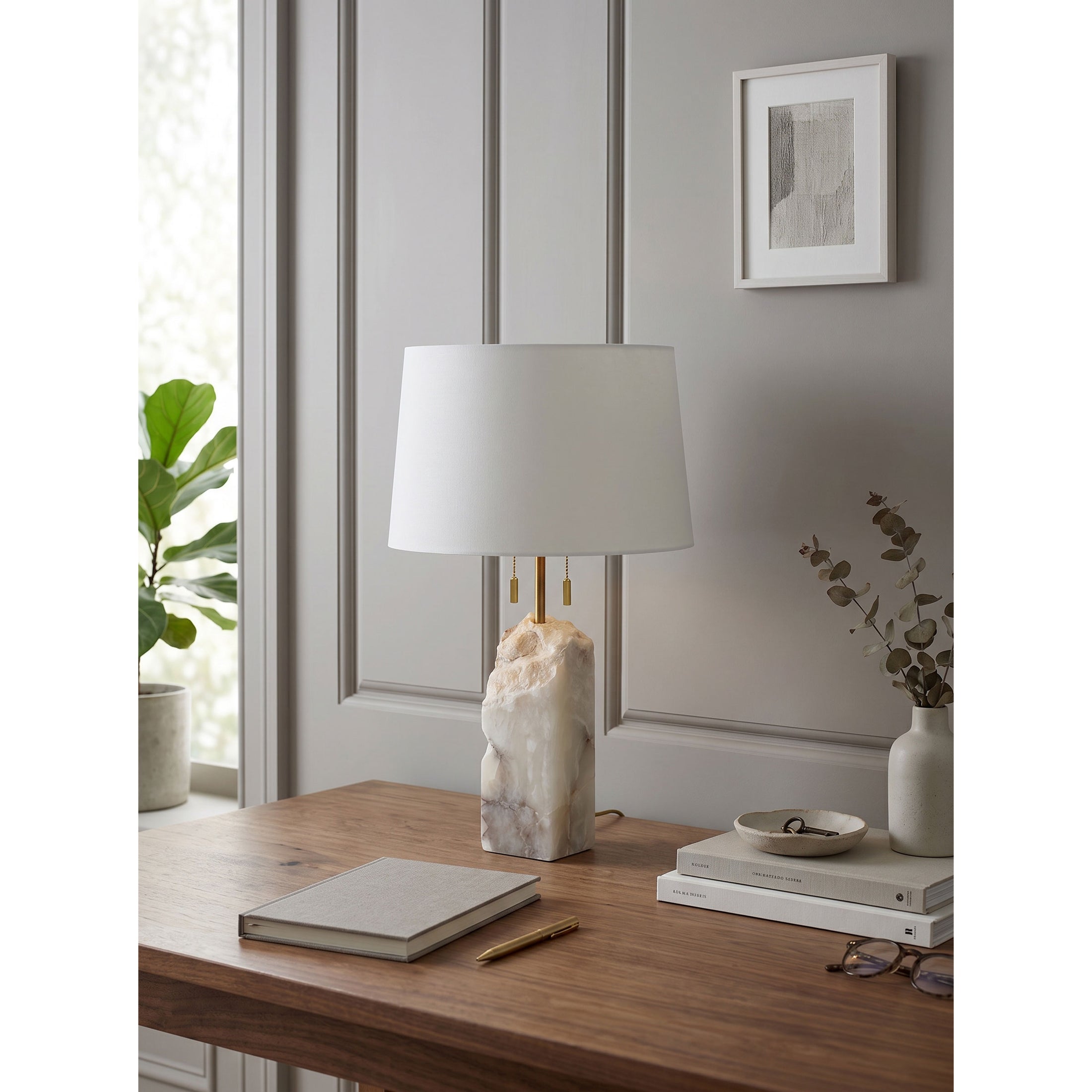 Raw Alabaster Table Lamp