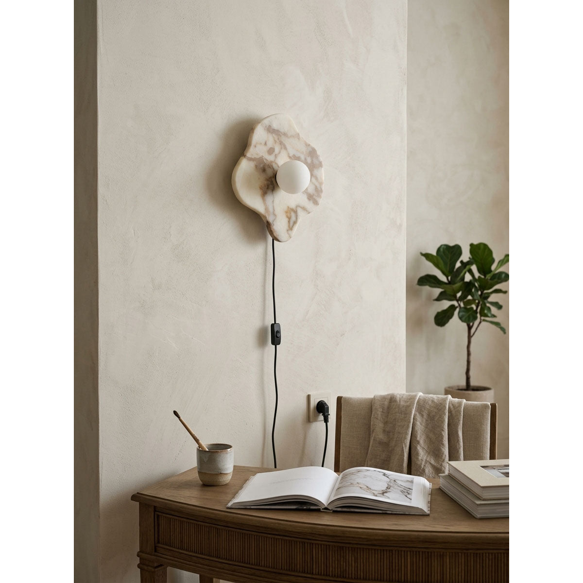 Abnormal Marble Plug-in Wall Sconce