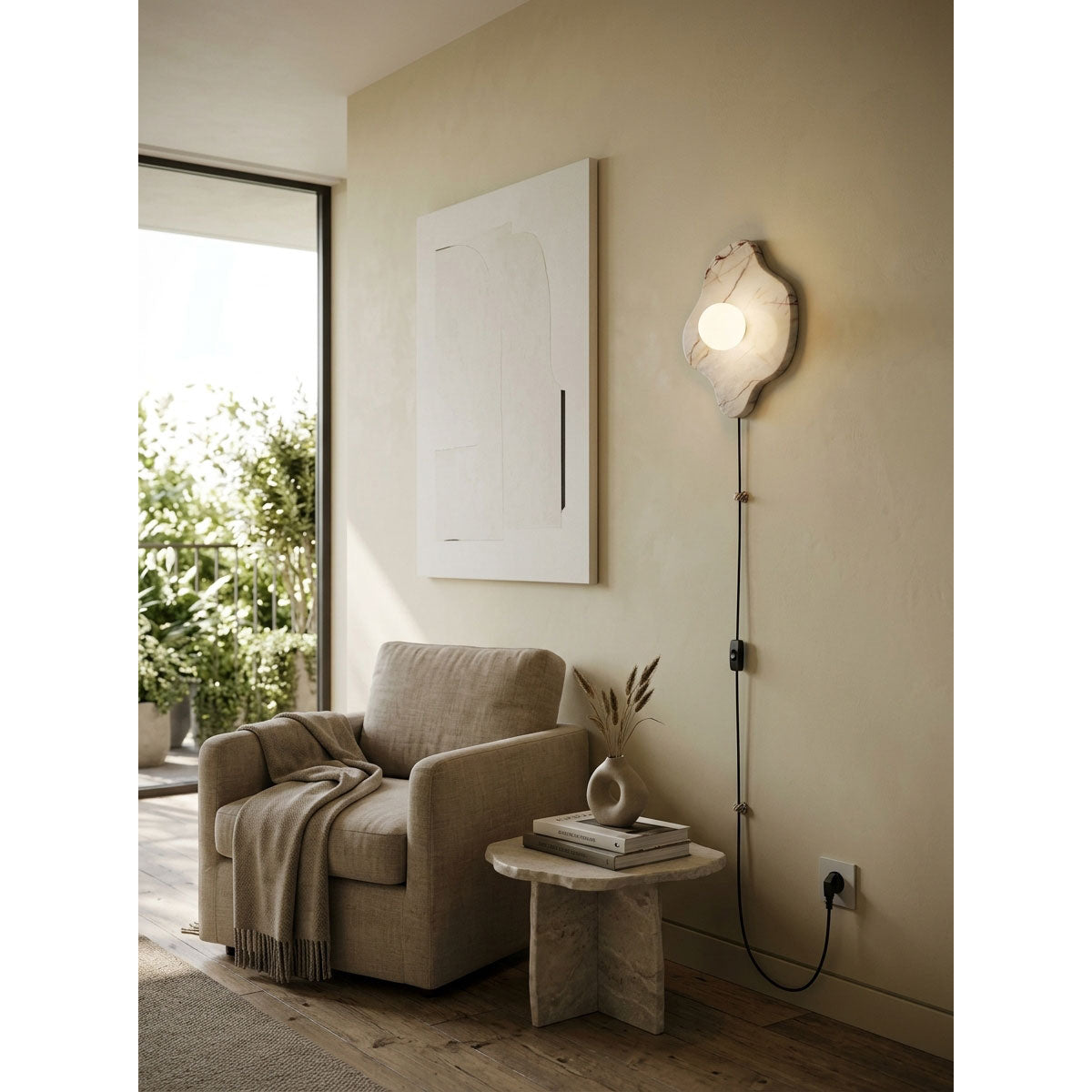Abnormal Marble Plug-in Wall Sconce