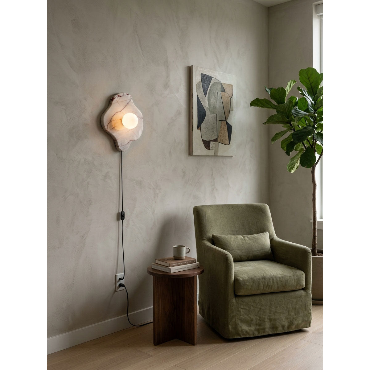 Abnormal Marble Plug-in Wall Sconce