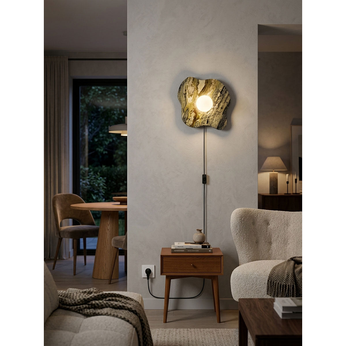 Abnormal Marble Plug-in Wall Sconce
