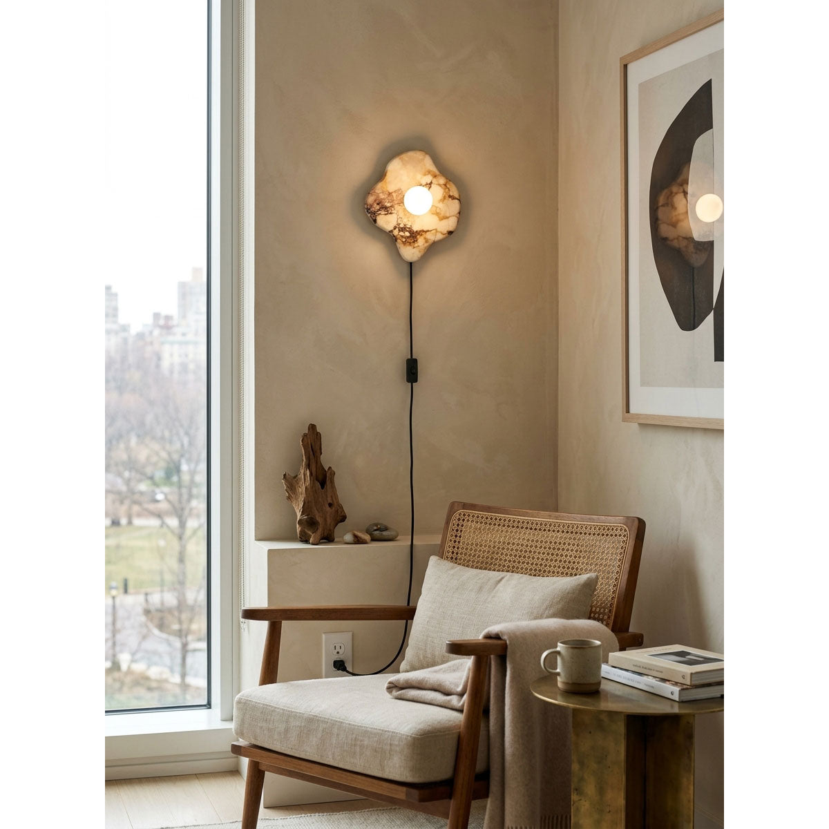 Abnormal Marble Plug-in Wall Sconce