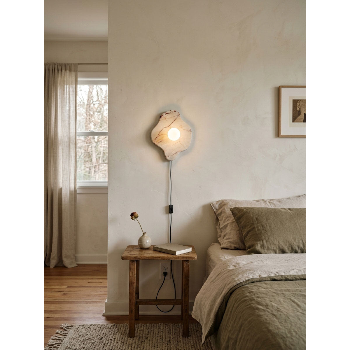 Abnormal Marble Plug-in Wall Sconce