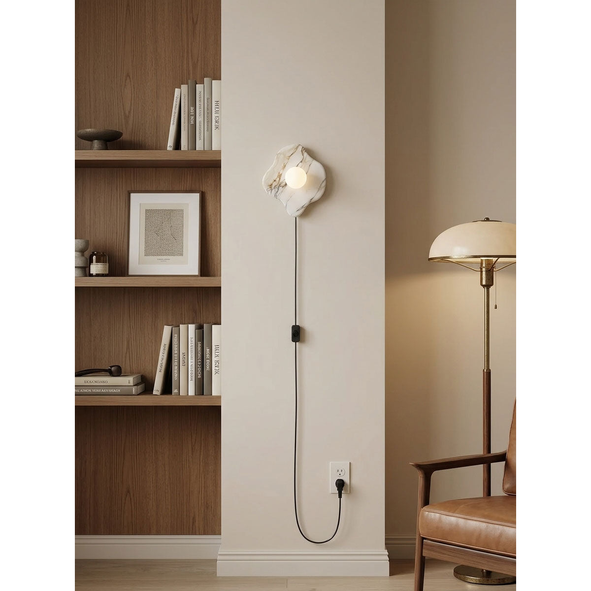 Abnormal Marble Plug-in Wall Sconce
