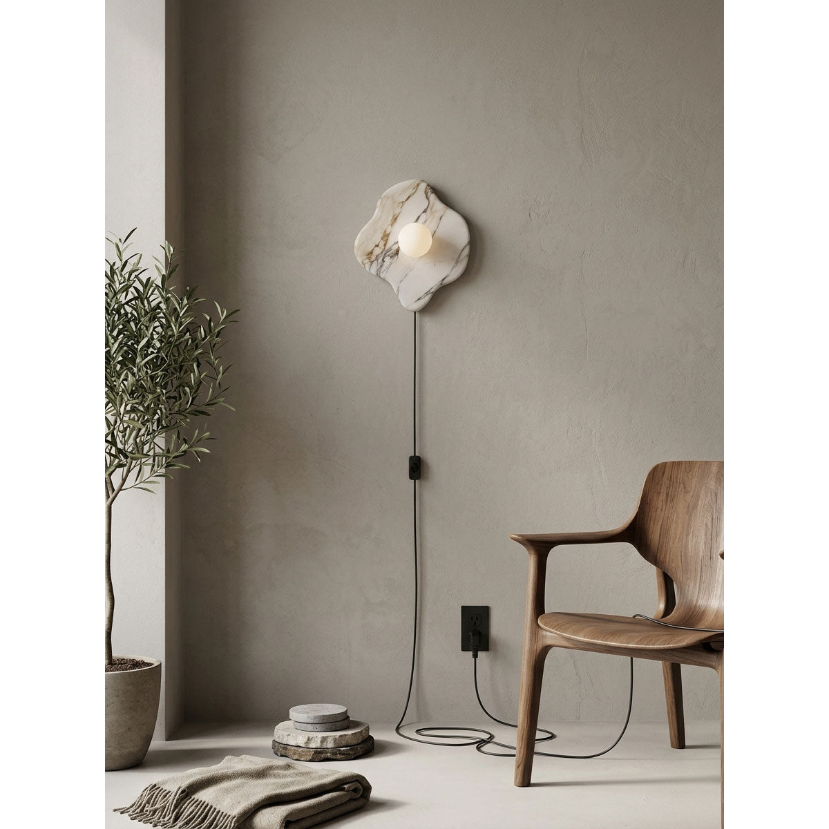 Abnormal Marble Plug-in Wall Sconce