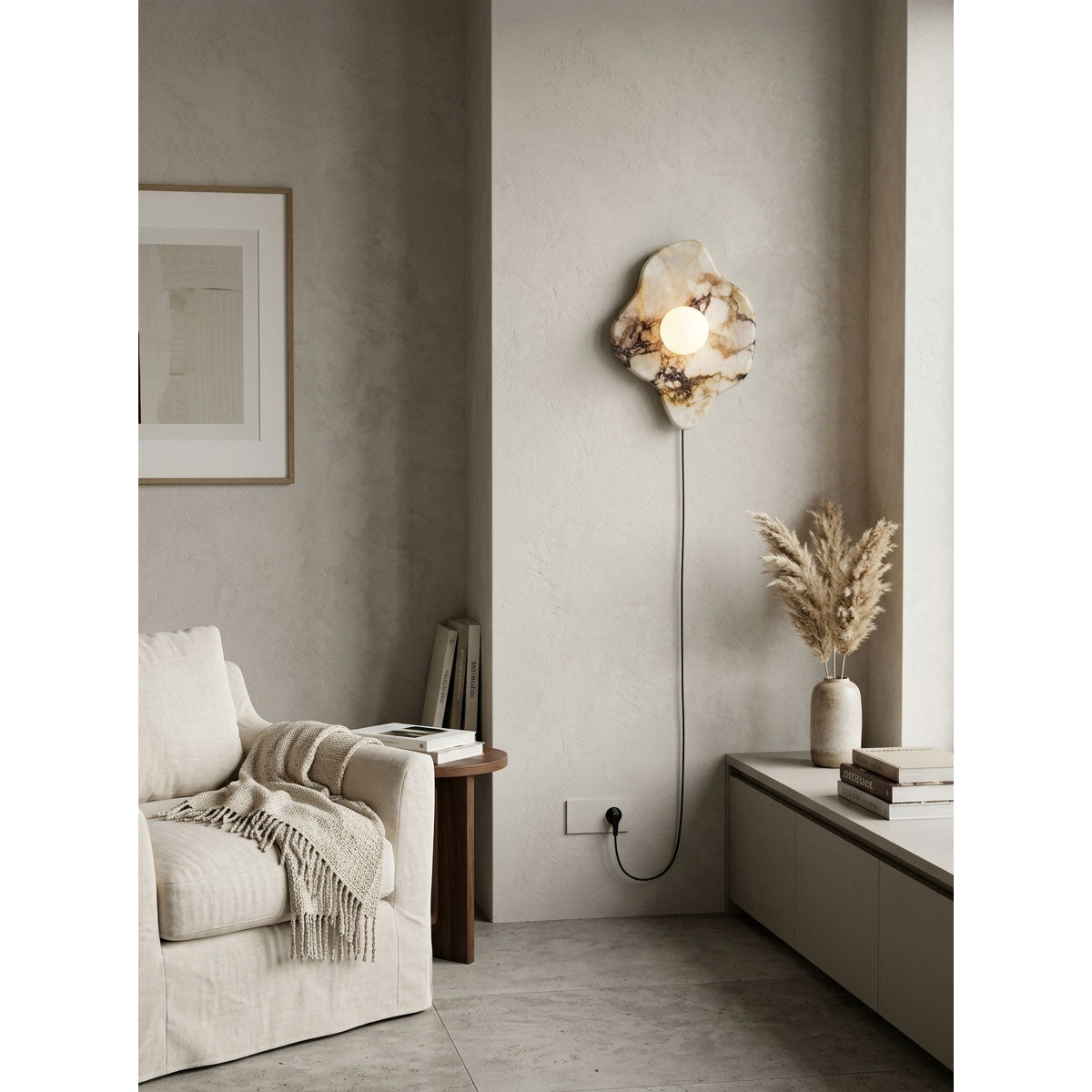 Abnormal Marble Plug-in Wall Sconce