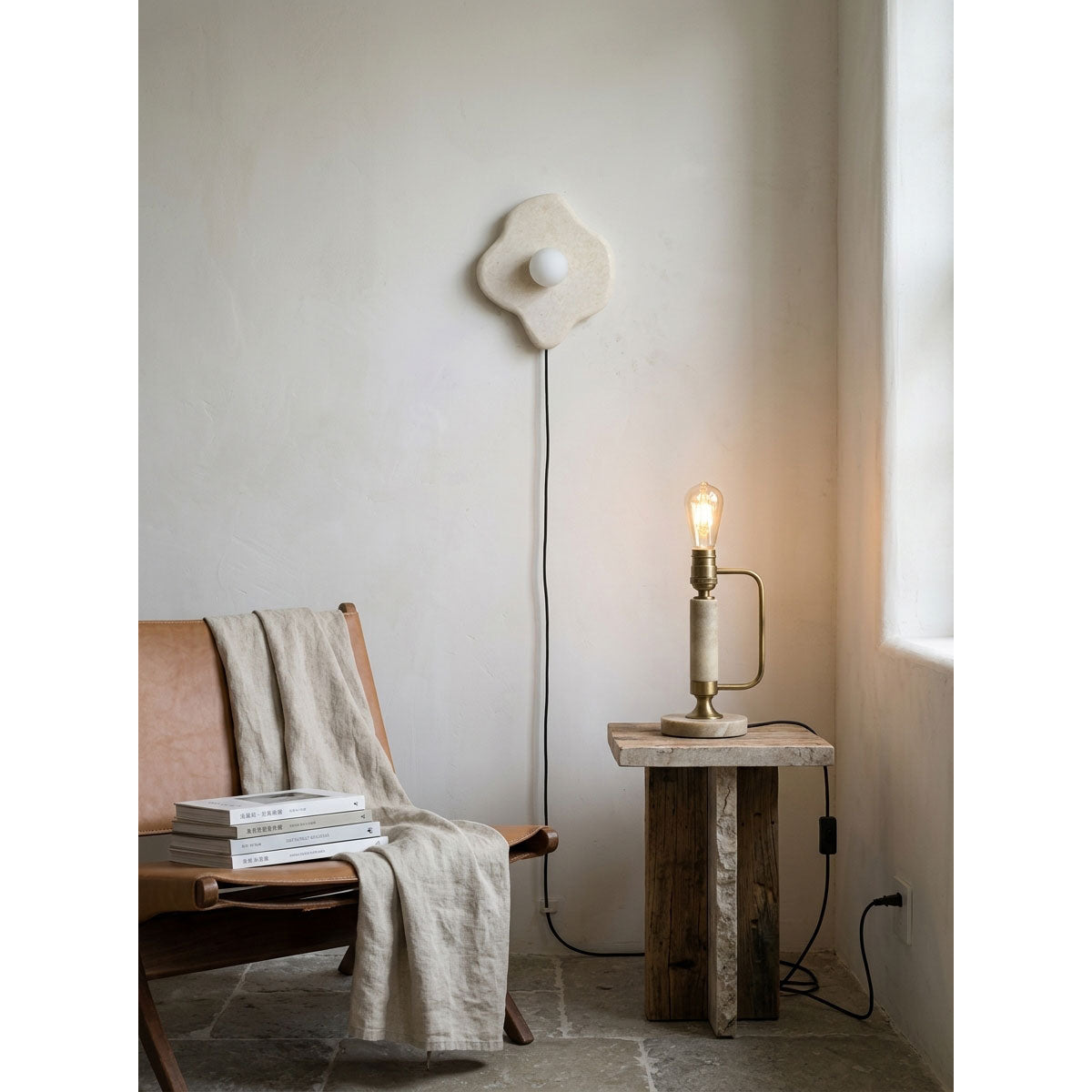 Abnormal Marble Plug-in Wall Sconce