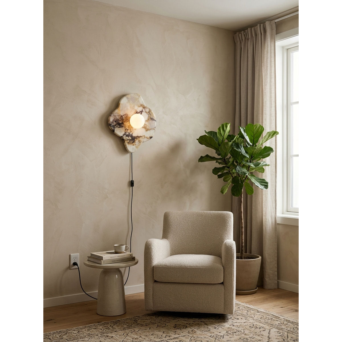 Abnormal Marble Plug-in Wall Sconce