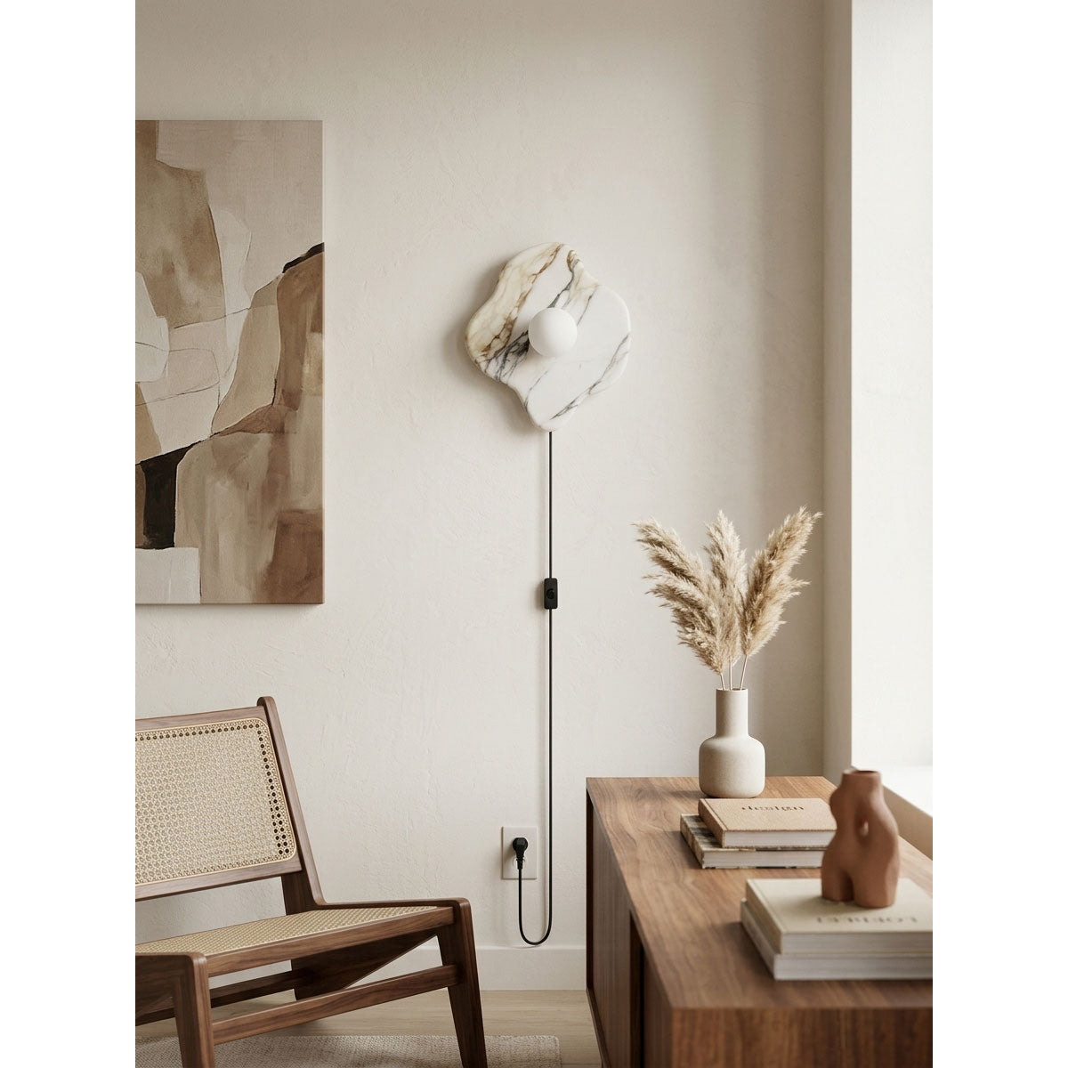 Abnormal Marble Plug-in Wall Sconce