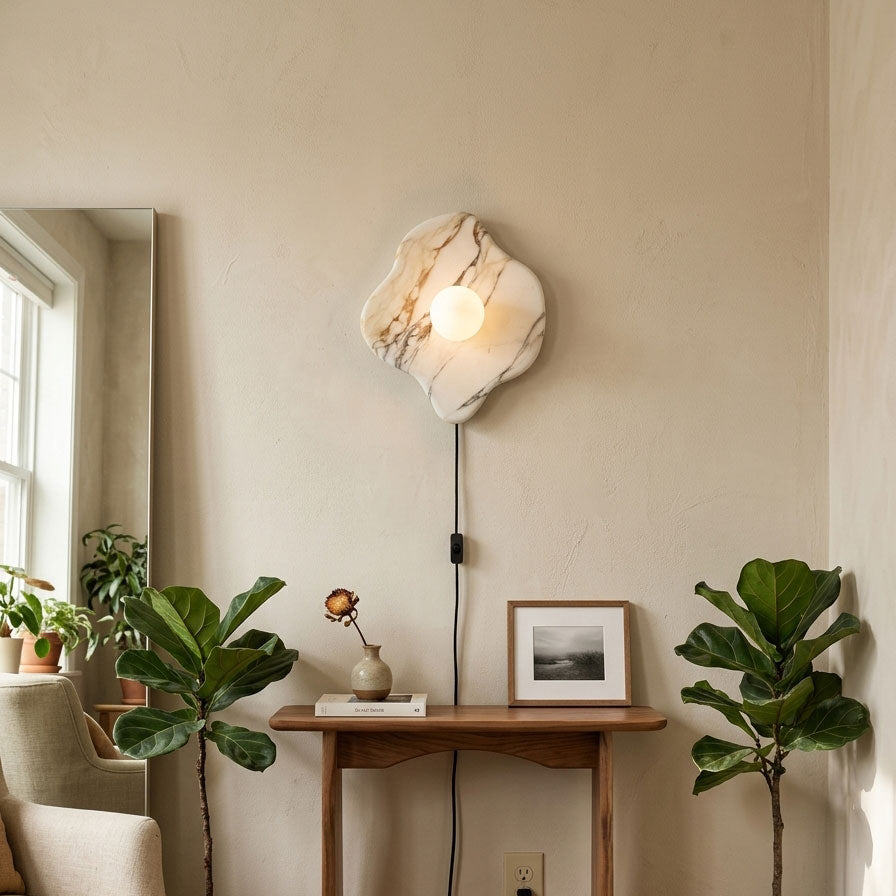 Abnormal Marble Plug-in Wall Sconce
