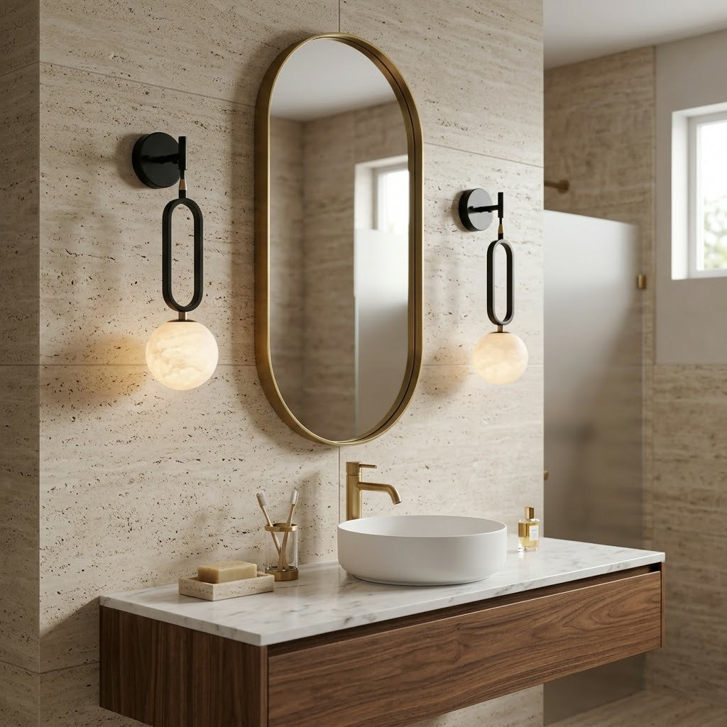 Alabaster Ball Wall Sconce
