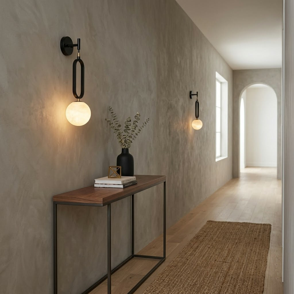 Alabaster Ball Wall Sconce
