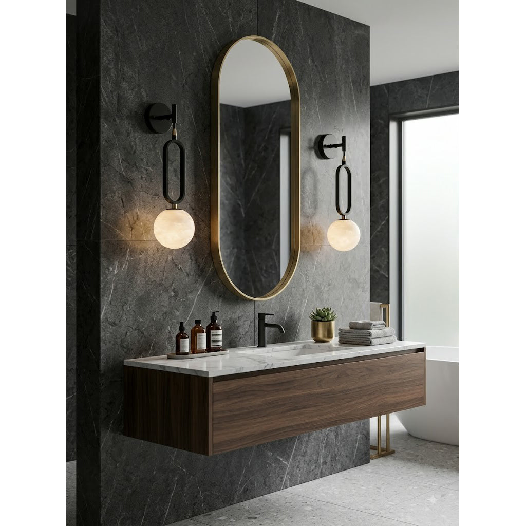 Alabaster Ball Wall Sconce