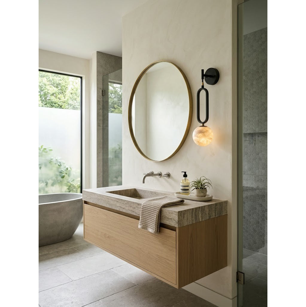 Alabaster Ball Wall Sconce