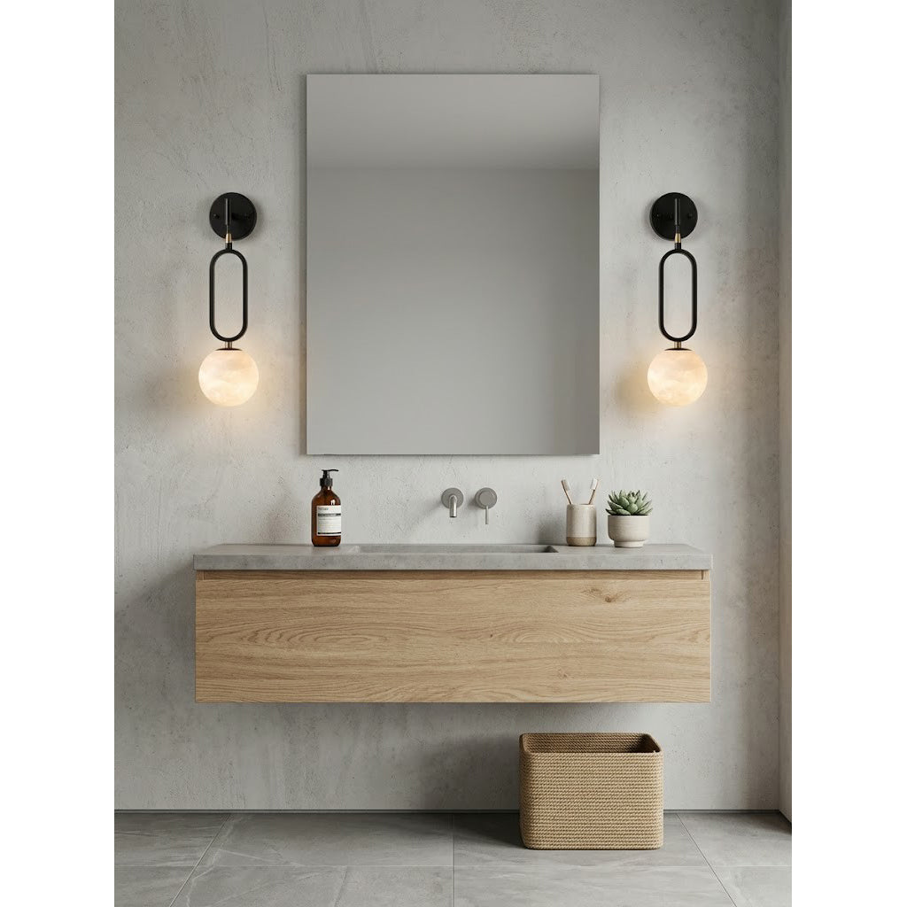 Alabaster Ball Wall Sconce