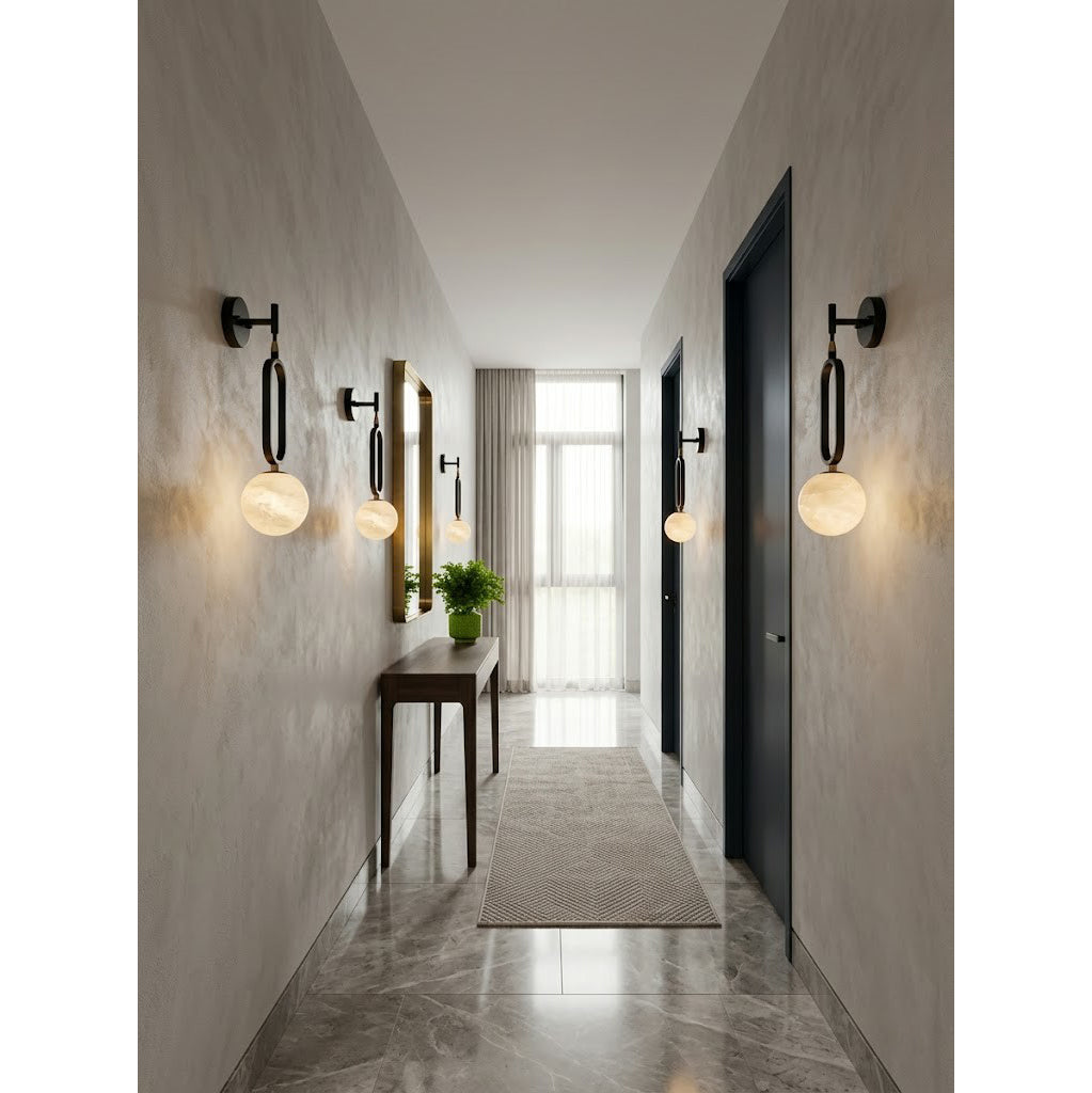 Alabaster Ball Wall Sconce