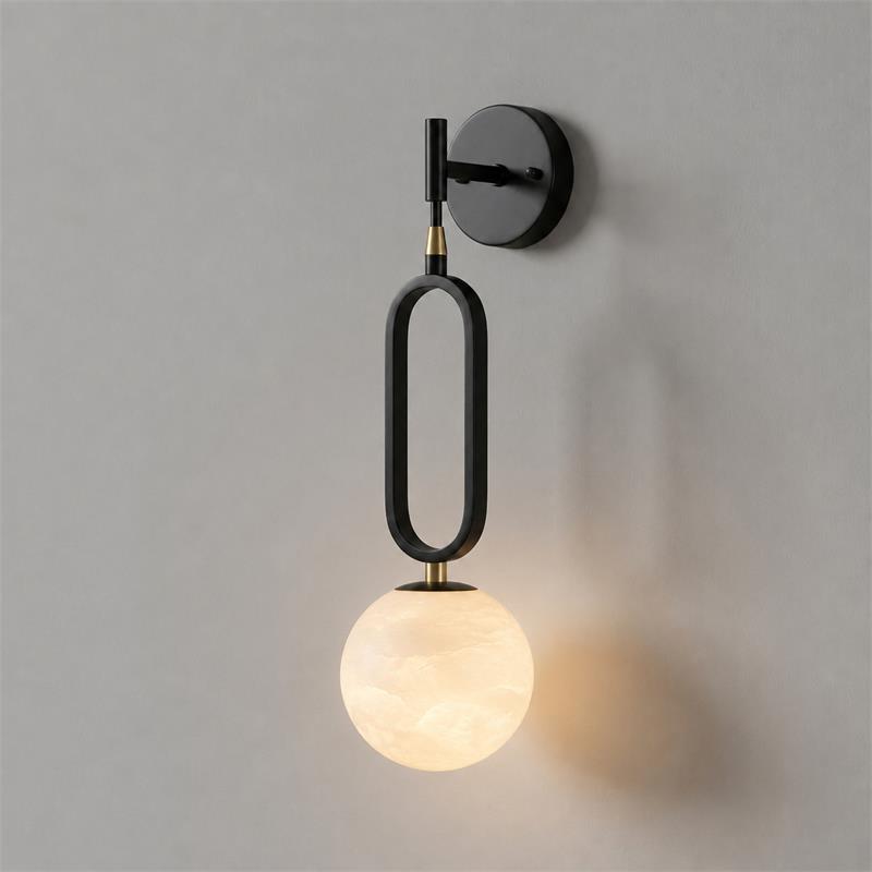 Alabaster Ball Wall Sconce