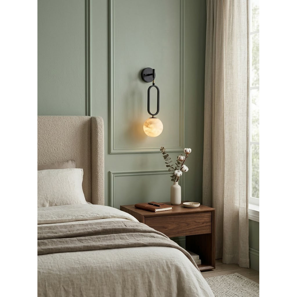 Alabaster Ball Wall Sconce