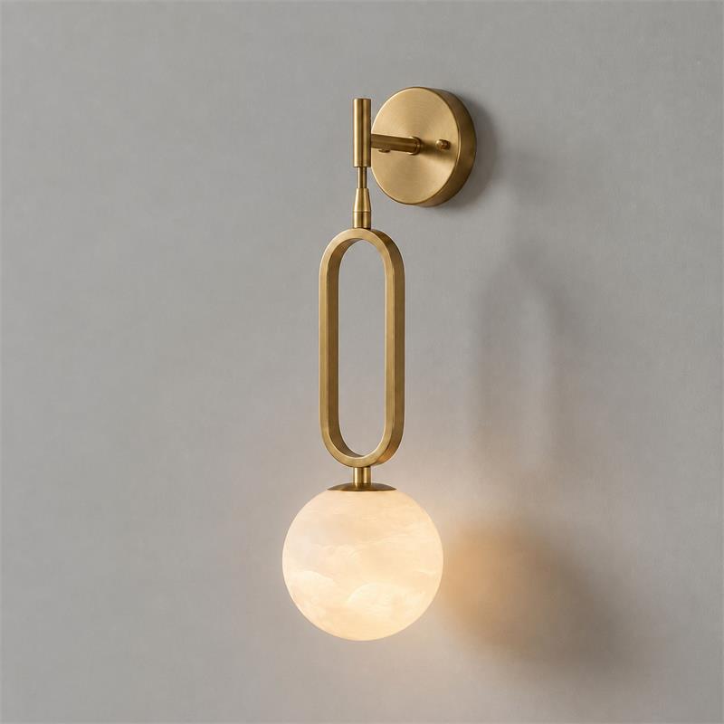 Alabaster Ball Wall Sconce