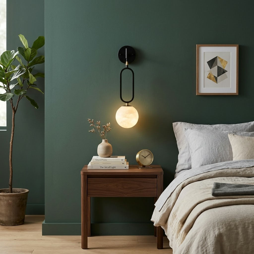Alabaster Ball Wall Sconce