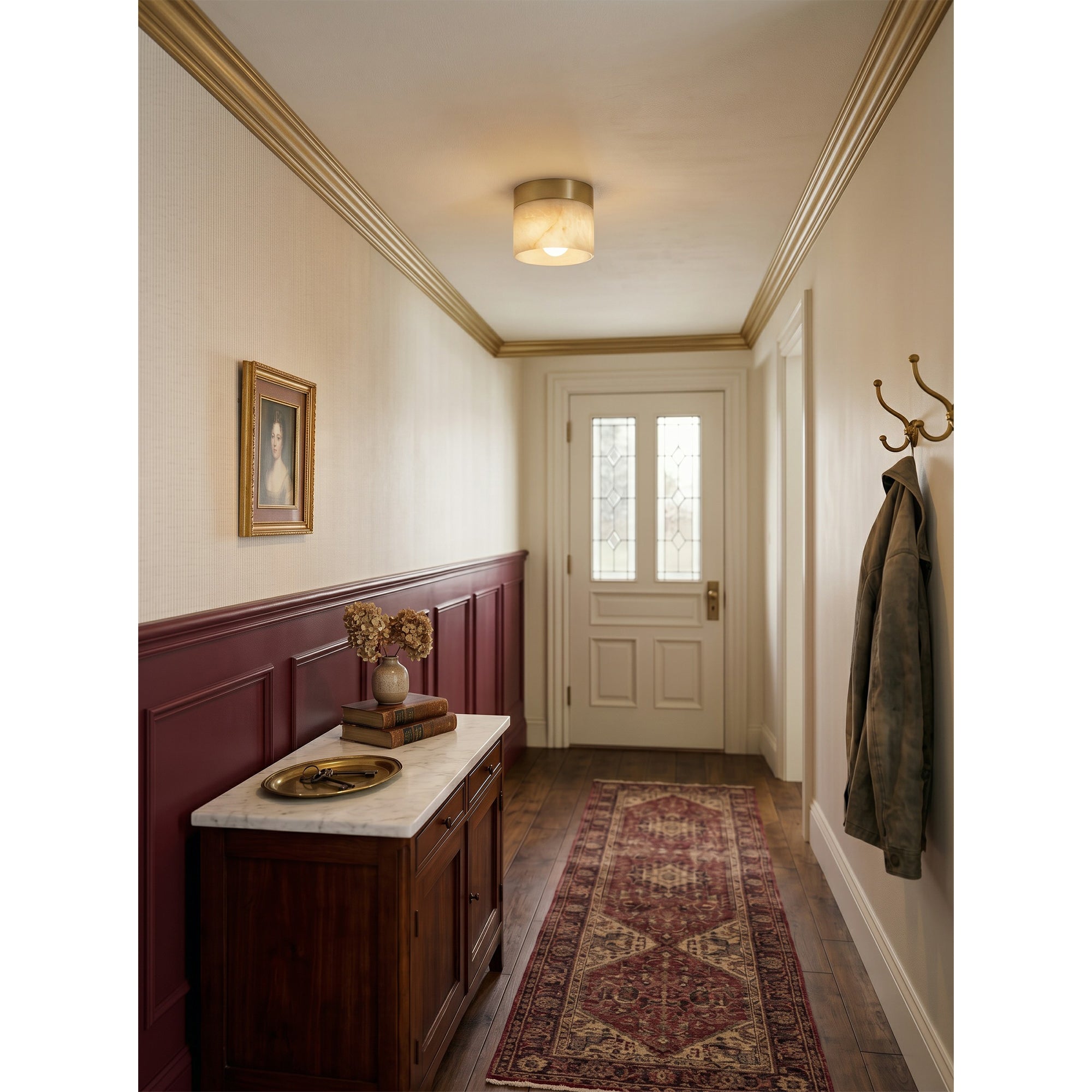 Alabaster Round  Semi-Flush Mount