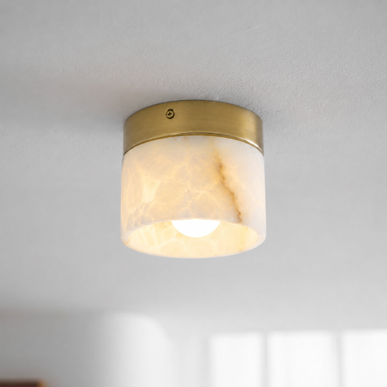 Alabaster Round  Semi-Flush Mount