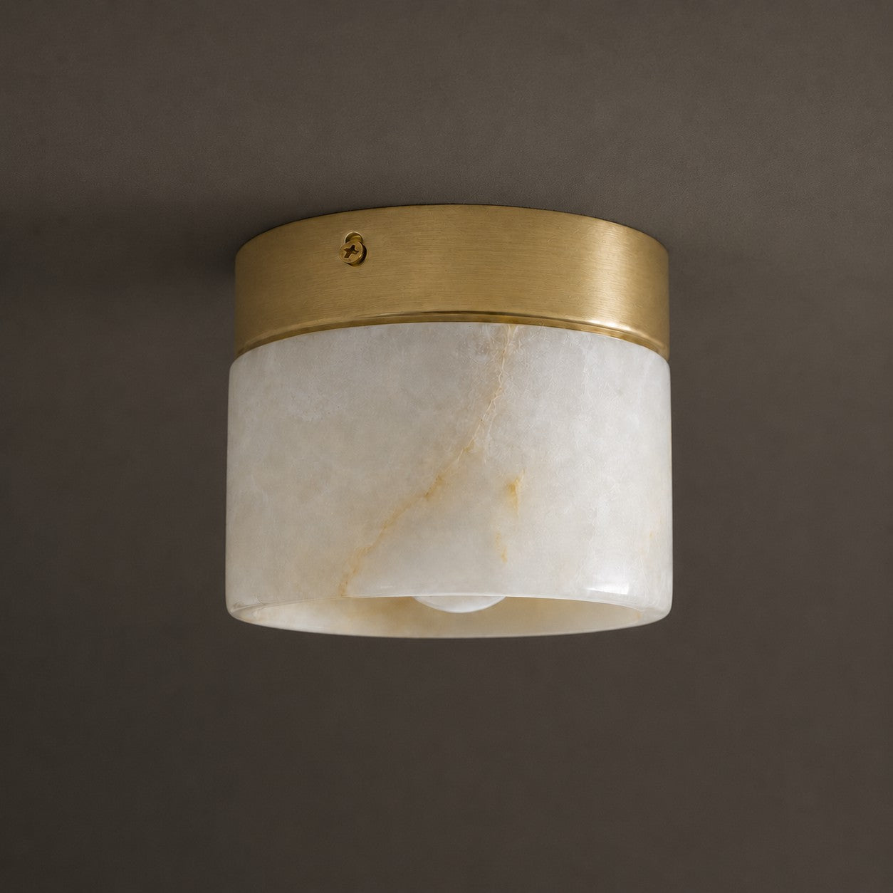 Alabaster Round  Semi-Flush Mount