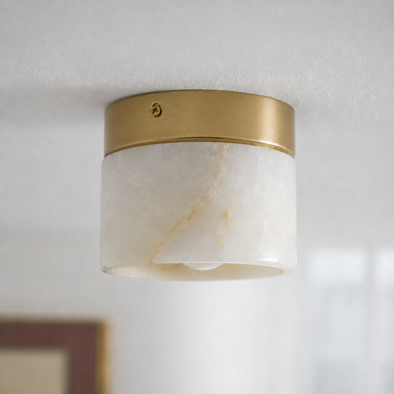 Alabaster Round  Semi-Flush Mount