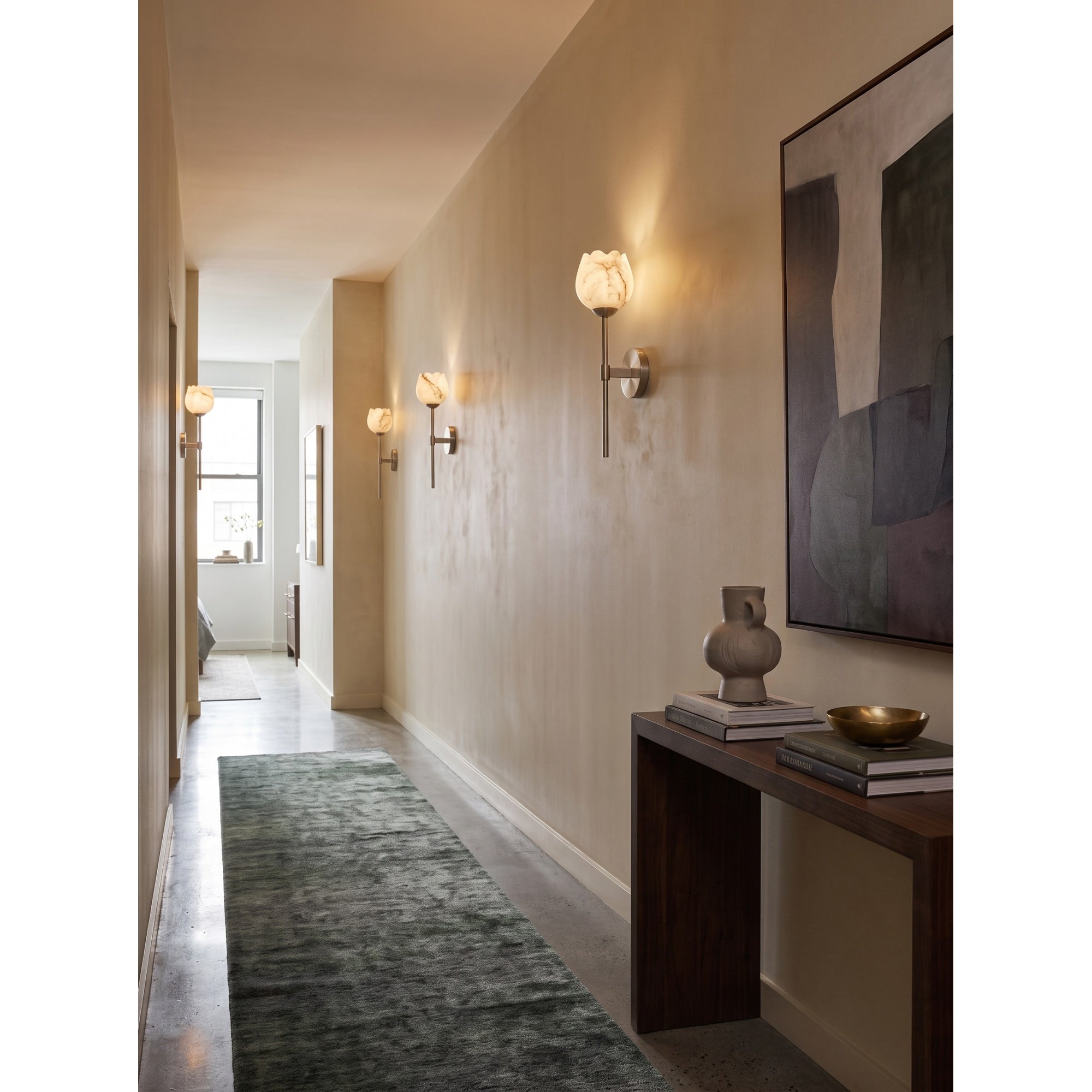 Alberto Lotus Alabaster Wall Sconce