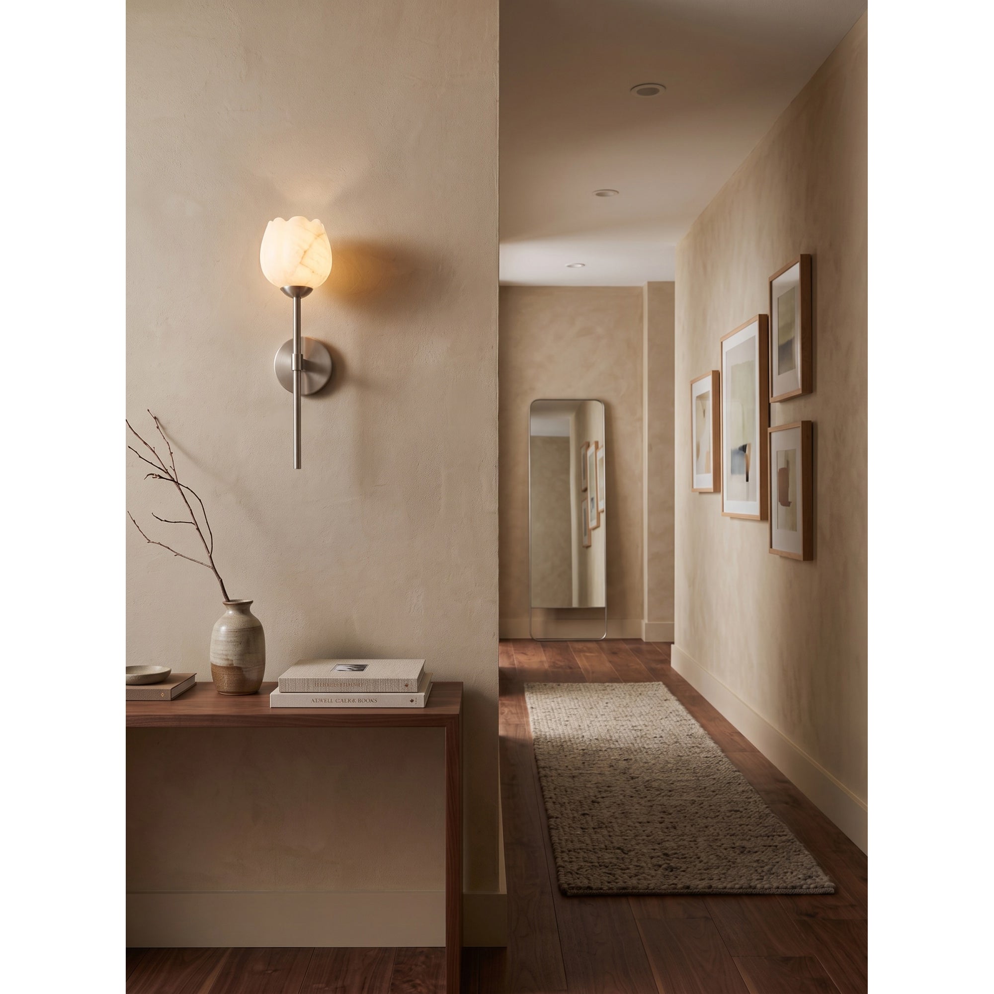 Alberto Lotus Alabaster Wall Sconce