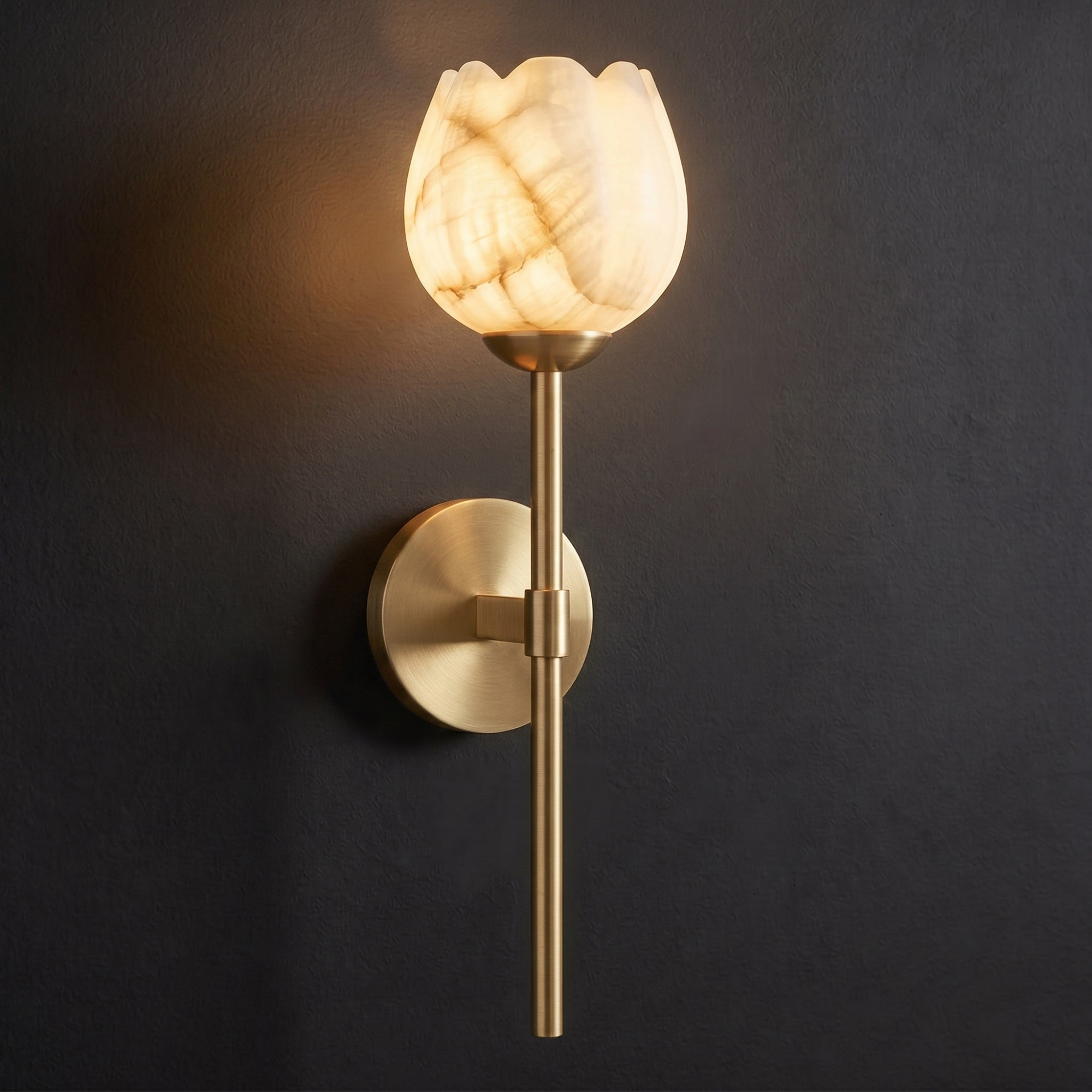 Alberto Lotus Alabaster Wall Sconce