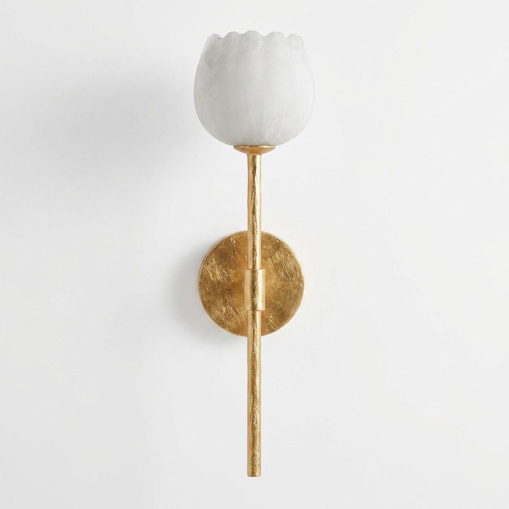 Alberto Lotus Alabaster Wall Sconce