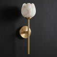 Load image into Gallery viewer, Alberto Lotus Alabaster Wall Sconce
