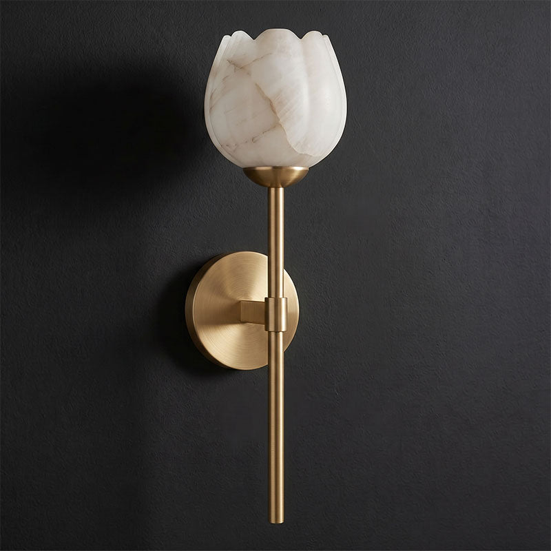 Alberto Lotus Alabaster Wall Sconce
