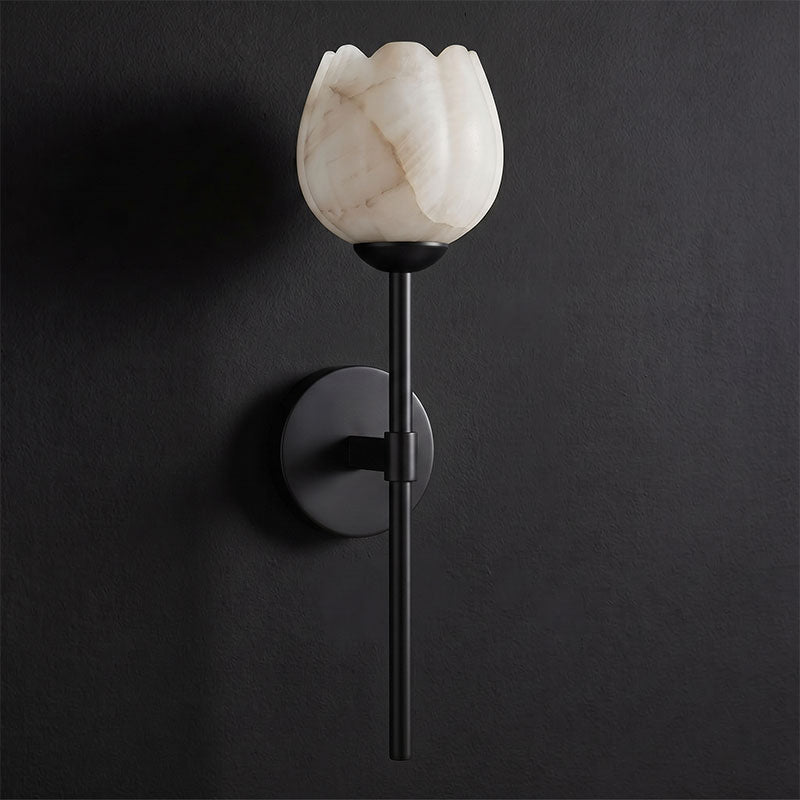 Alberto Lotus Alabaster Wall Sconce