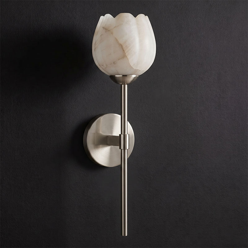 Alberto Lotus Alabaster Wall Sconce