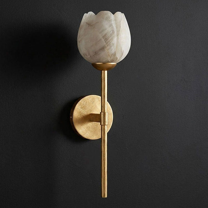 Alberto Lotus Alabaster Wall Sconce