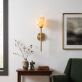 Load image into Gallery viewer, Alberto Lotus Alabaster Wall Sconce
