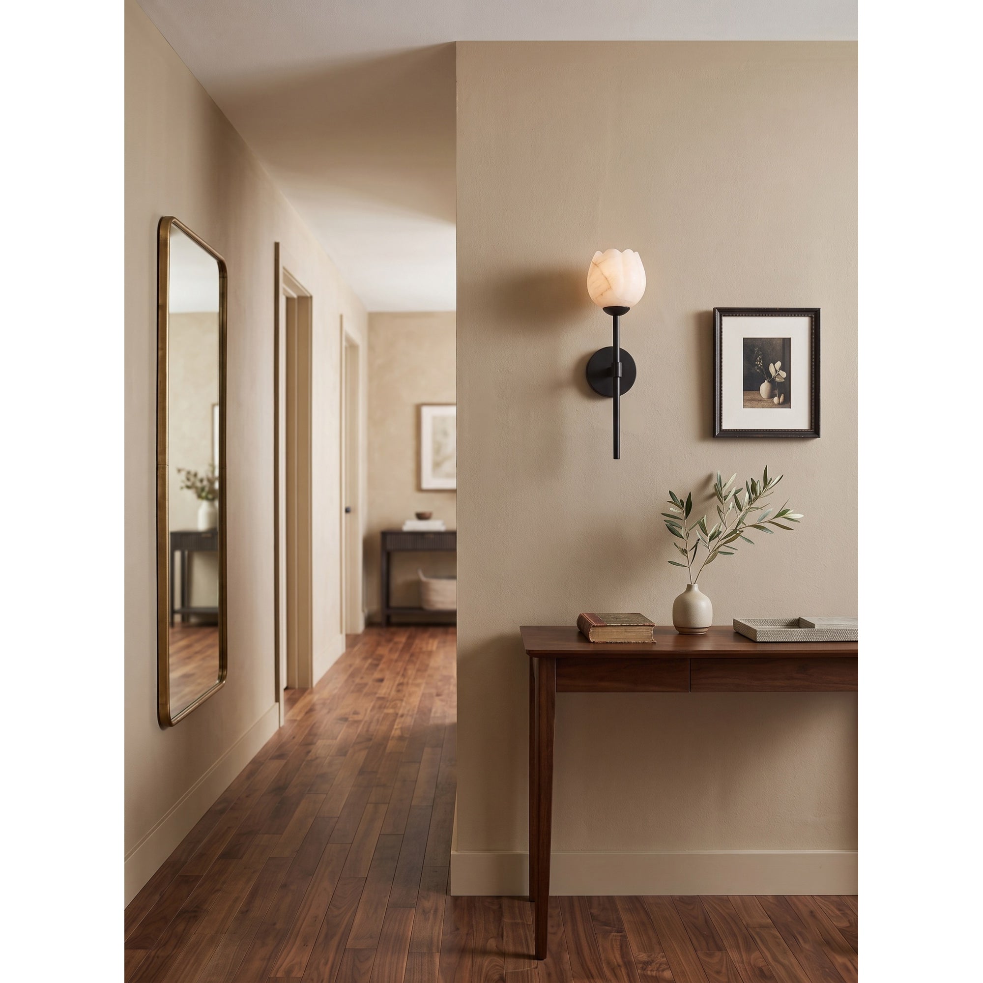 Alberto Lotus Alabaster Wall Sconce