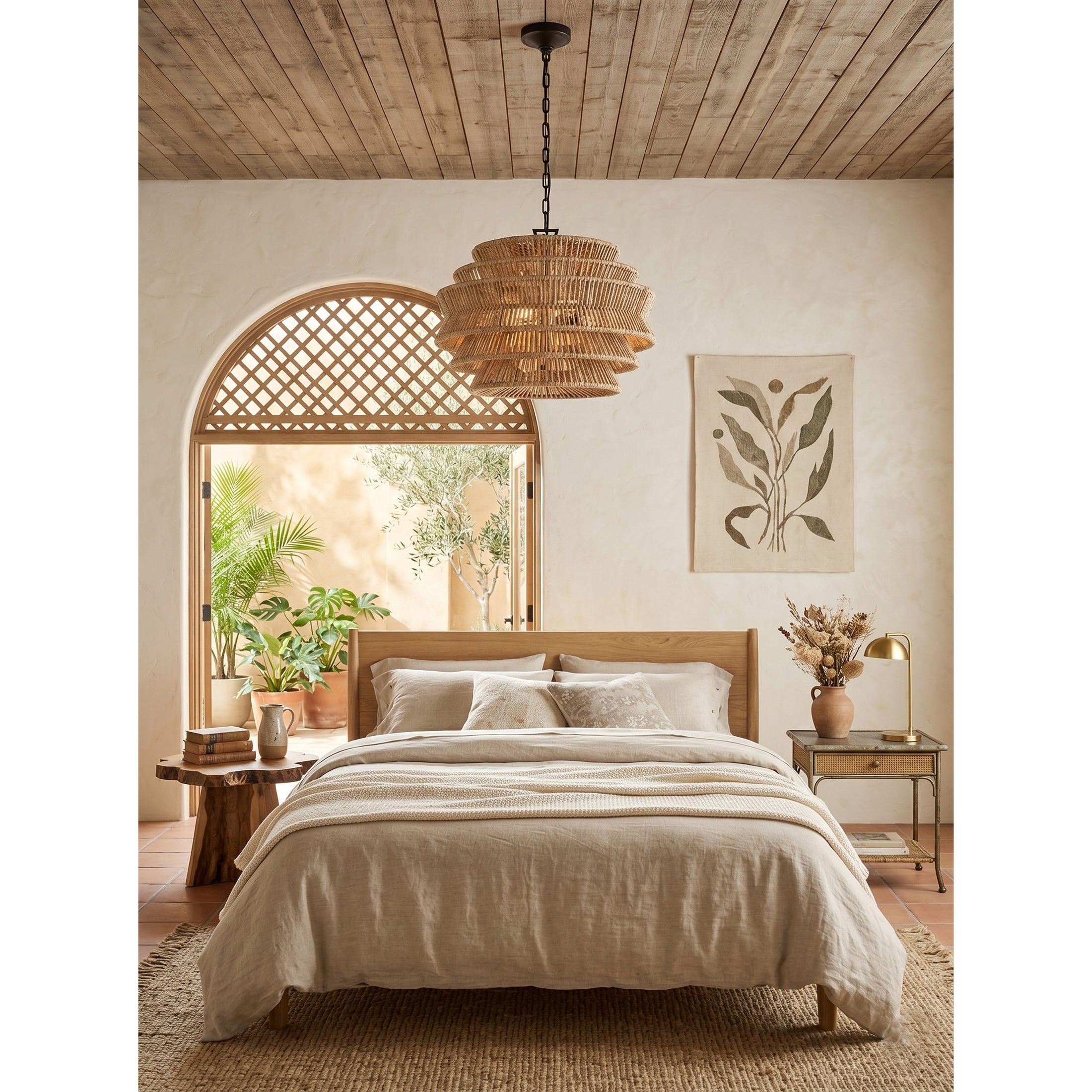 Antigua Rattan Drum Pendant Lamp