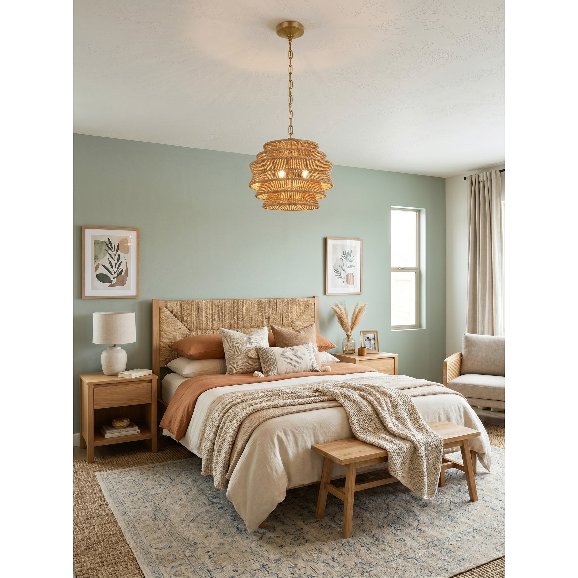 Antigua Rattan Drum Pendant Lamp