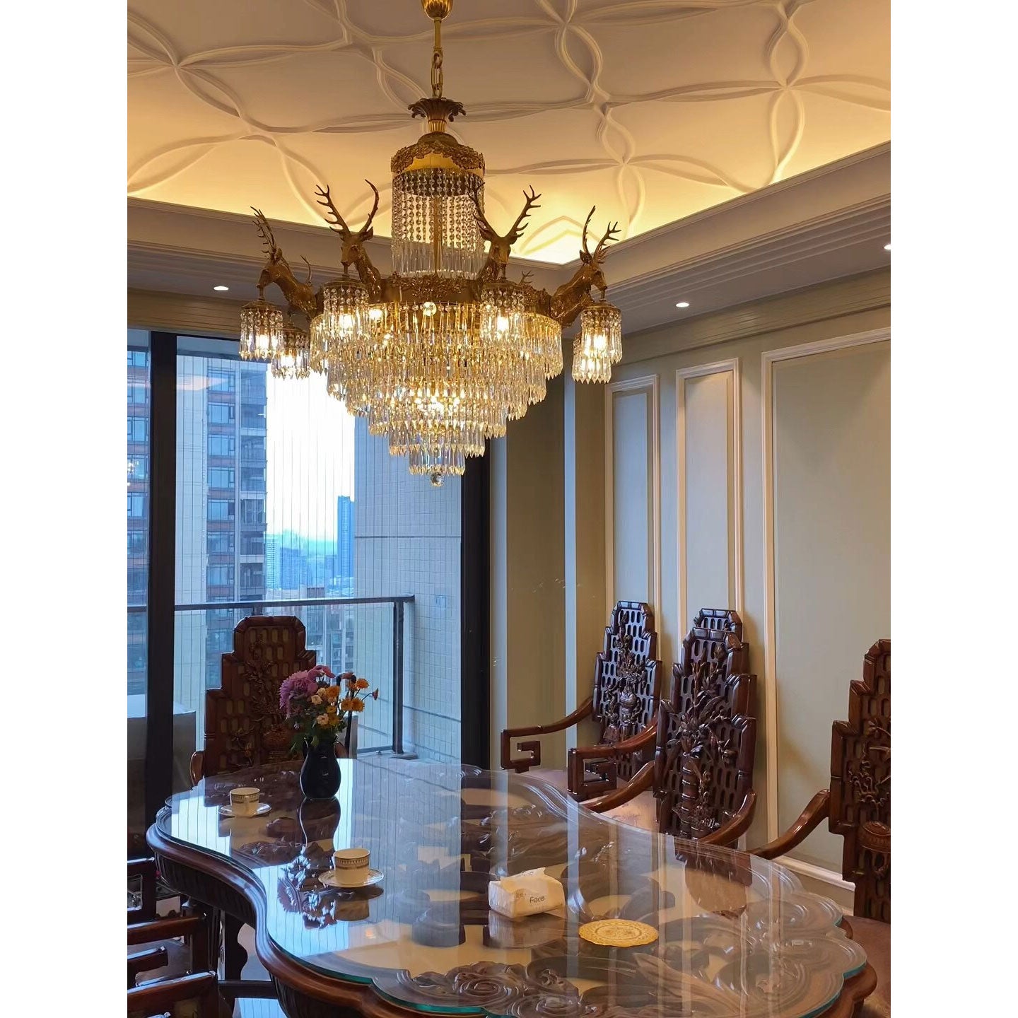 Antler Crystal Chandelier