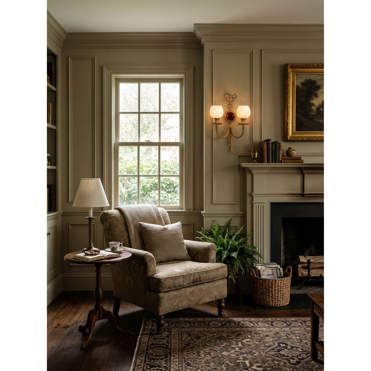 Antoinette Bow & Tassel Alabaster Wall Sconce