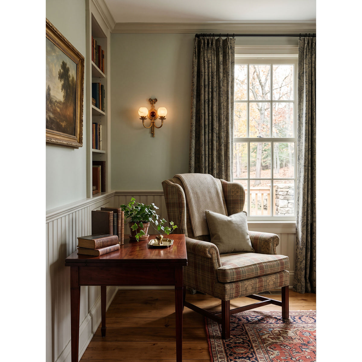 Antoinette Bow & Tassel Alabaster Wall Sconce