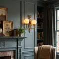 تحميل الصورة في عارض المعرض، Antoinette Bow & Tassel Alabaster Wall Sconce
