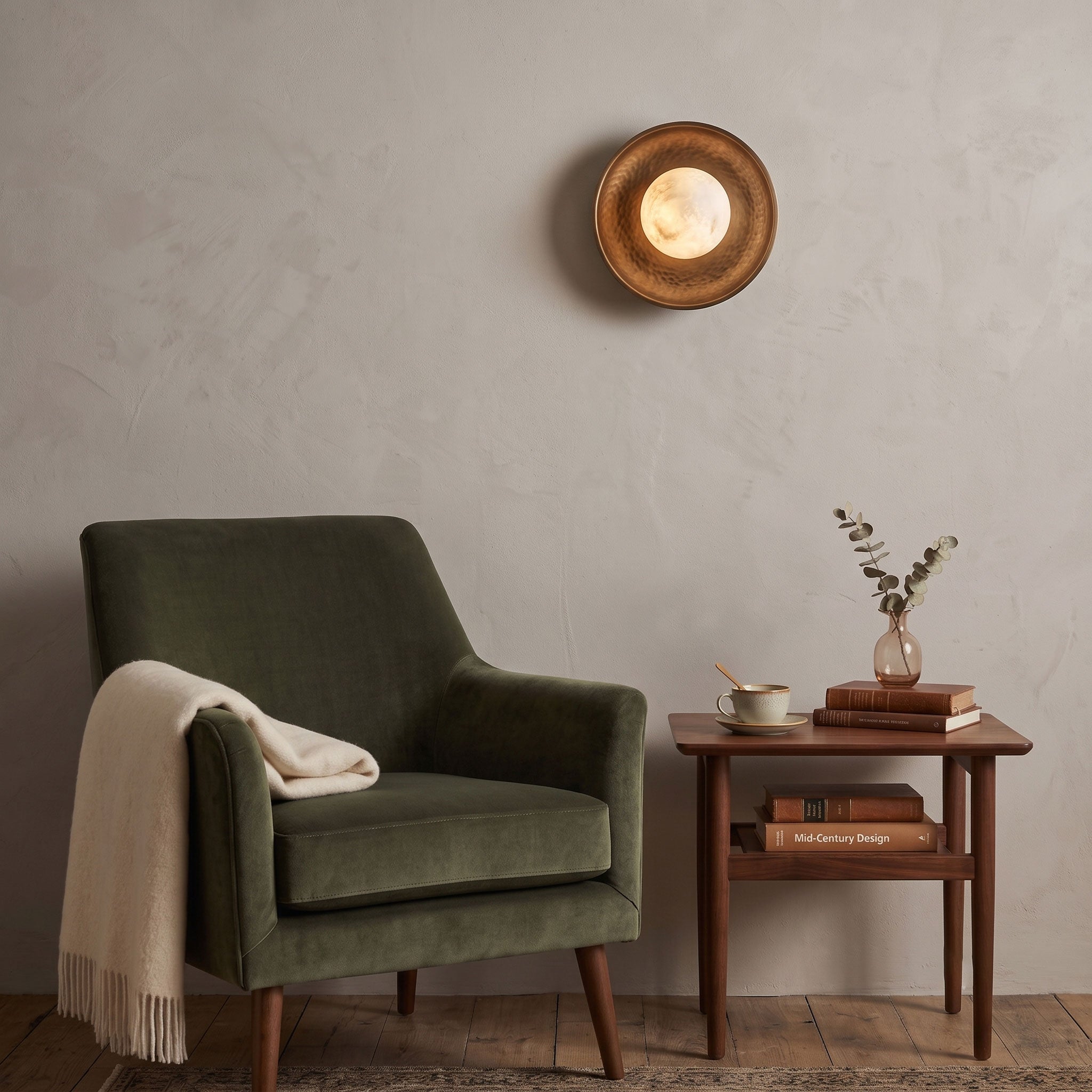 Aosta Disc Alabaster Wall Sconce