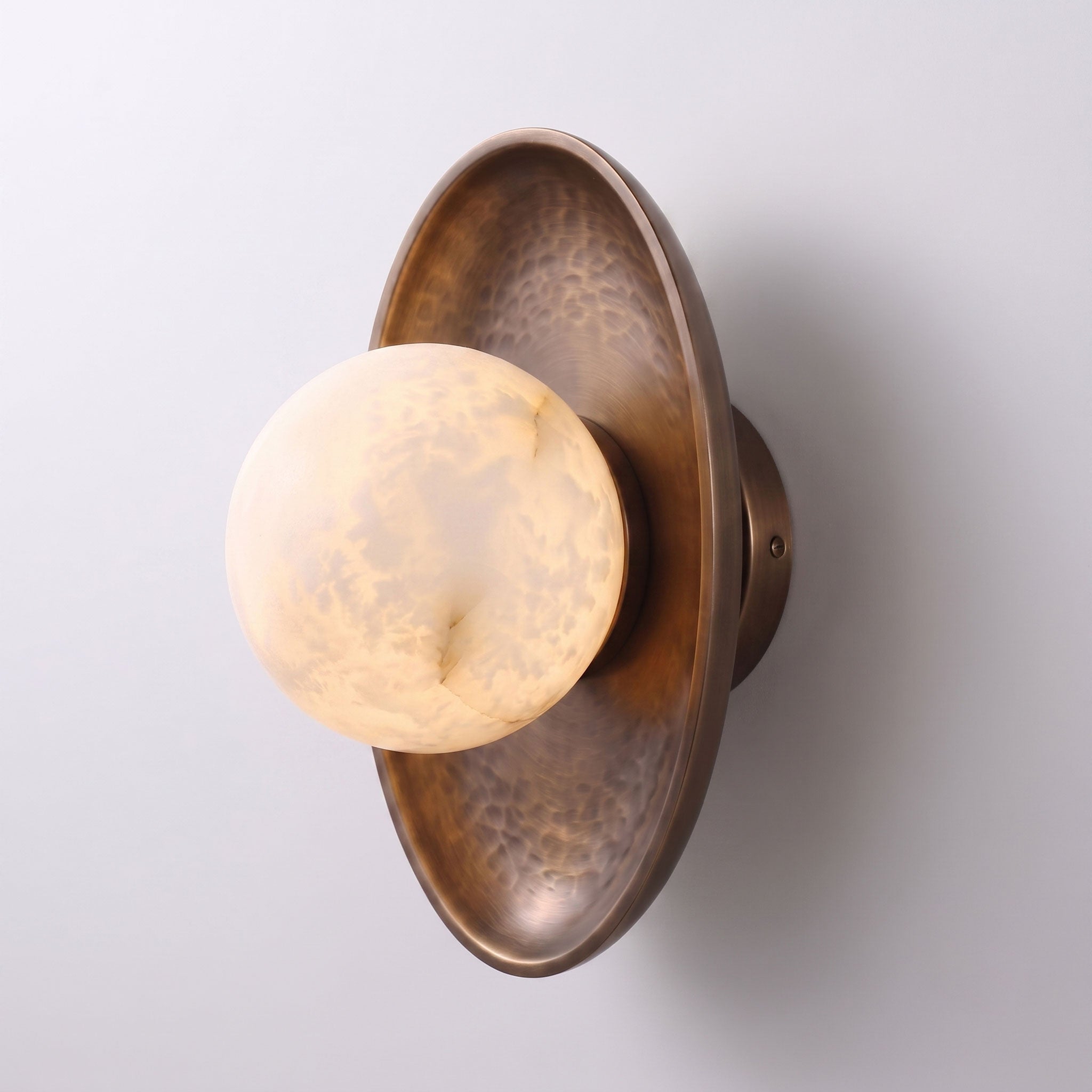 Aosta Disc Alabaster Wall Sconce