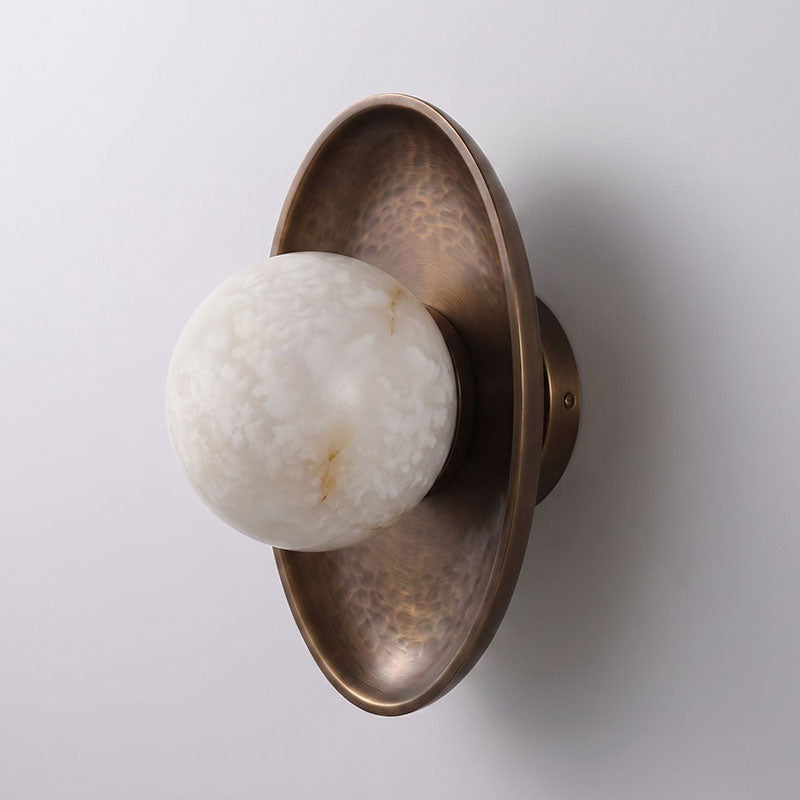 Aosta Disc Alabaster Wall Sconce